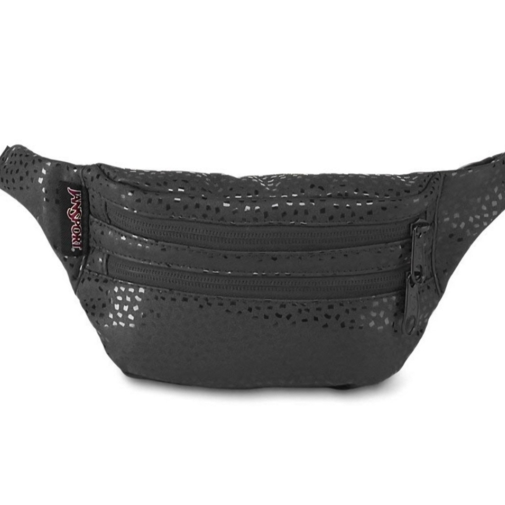 JanSport Hippie Land Reflective Black Waist Pack Fanny Pack Sling